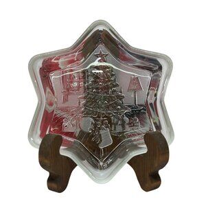 VTG Mikasa Crystal Holiday Classics 7.5” Christmas Star Tree Sweet Dish Frosted